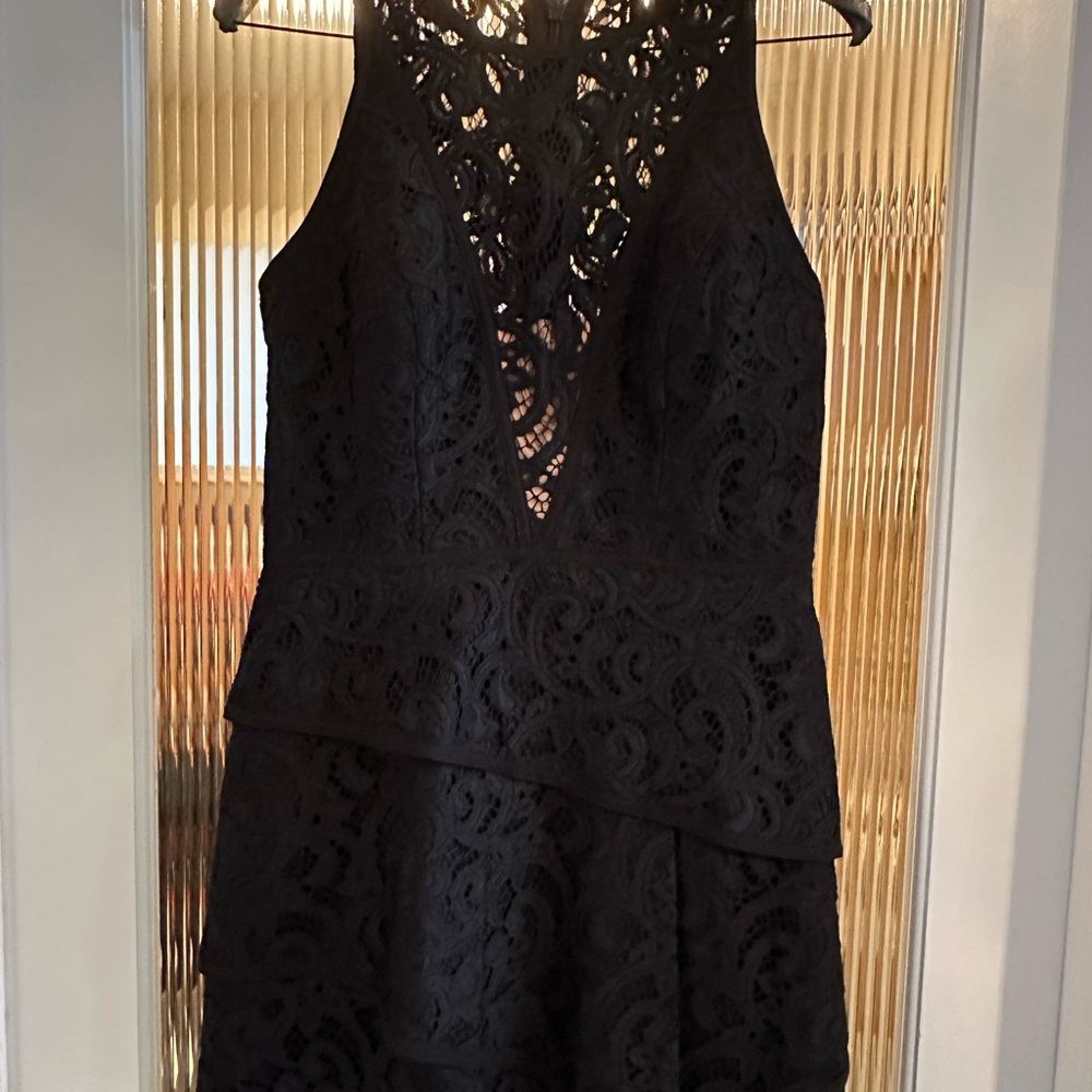 BCBGMaxAzria Black Lace Mini Dress